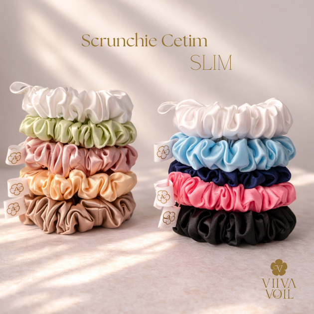 Kit Scrunchie Cetim Slim – 10 cores